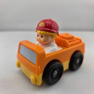 Fisher Price Little People Orange Luggage Truck Vehicle Red Hat Boy Mattel X7826
